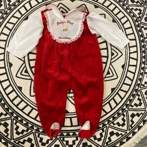 Vintage BABY’s FIRST CHRISTMAS one piece sleeper / outfit